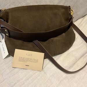 Clare V Brown suede Moyen Messenger
